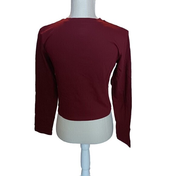 Lot of 5 Wild Fable Size S Burgundy Long Sleeve Cropped T-Shirts - Picture 3 of 8